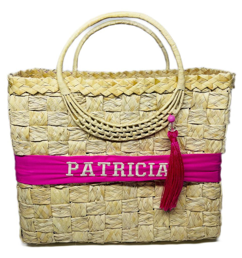 Bolsa de Palha Miami Pink + Chapéu Paris Personalizados